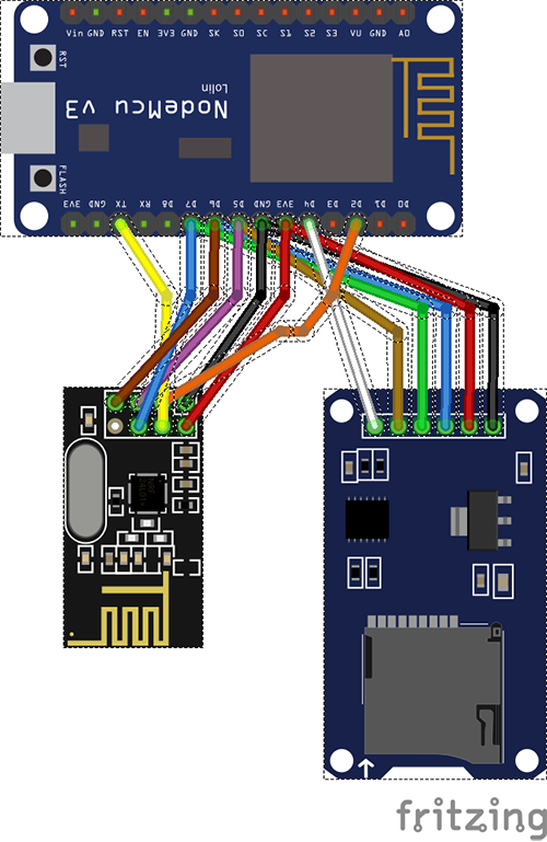 How to connect an SD-Card module to the ESP8266.
