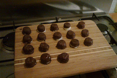 Chocolate layered coconut treats