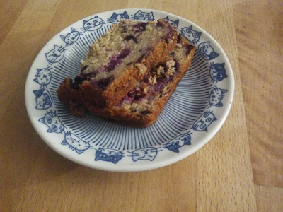 Blueberry cake with homemade butter-milk