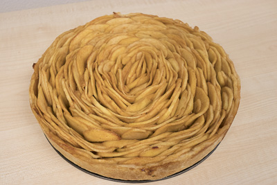Apple cake made out of slices